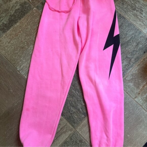 Aviator Nation Neon Pink Bolt Sweatpants Size S - Picture 2 of 7